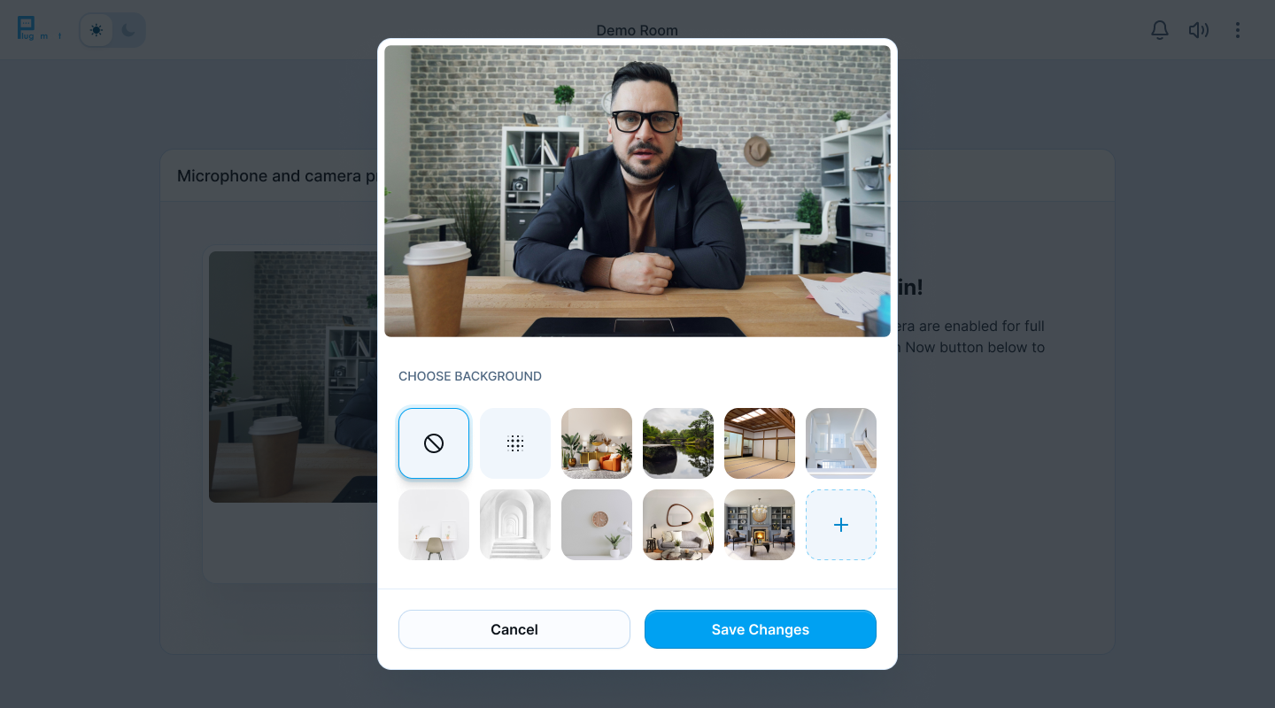 plugNmeet Choose Camera Background