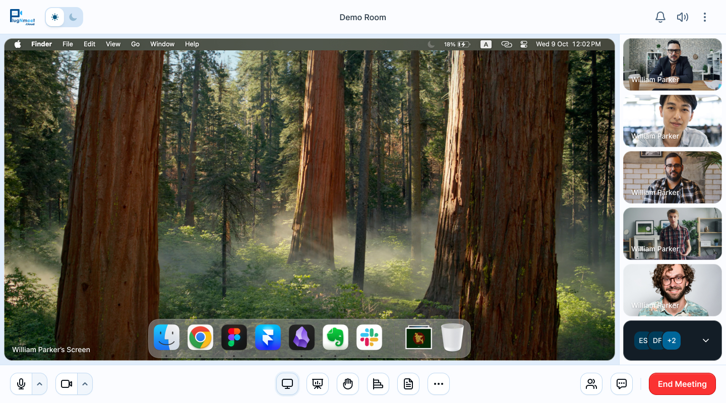 plugNmeet video conference with Screen Sharing feature