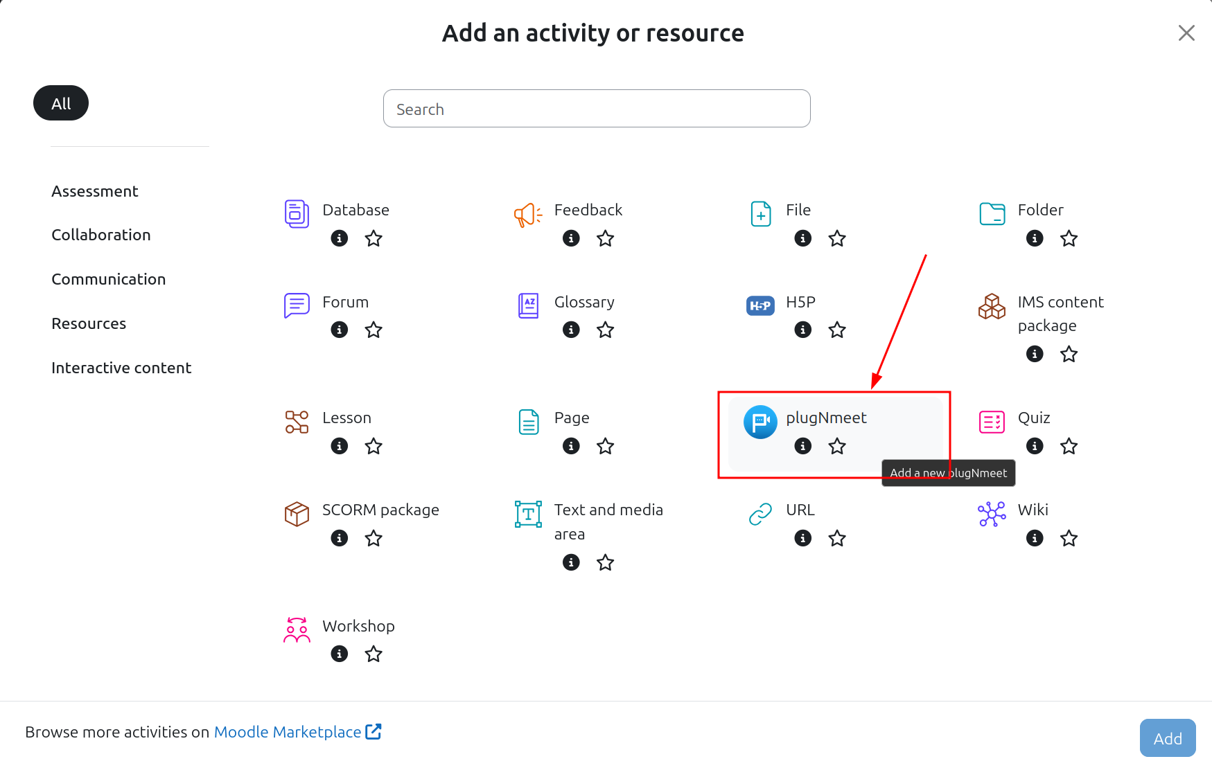add plugnmeet activity